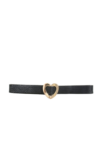 Gucci Leather Belt with Heart Buckle