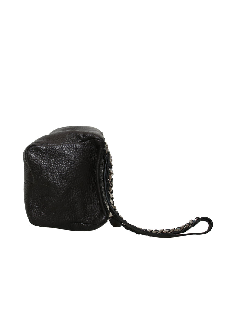 Leather Studded Clutch Bag