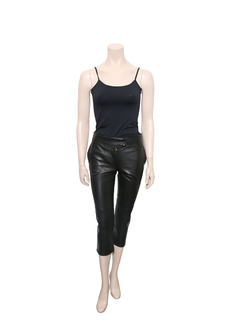 Yves Saint Laurent Cropped Leather Pants