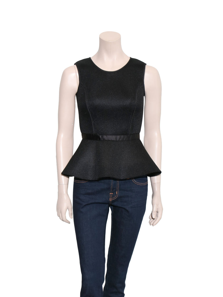 Maje Perforated Peplum Top