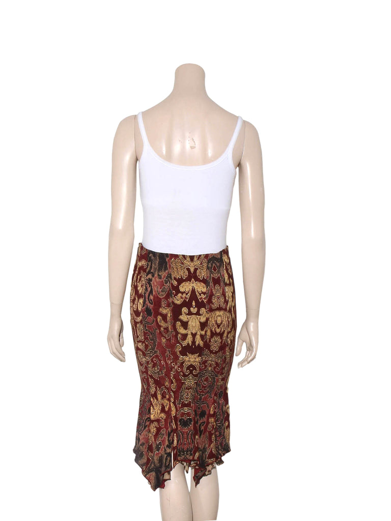Roberto Cavalli Printed Silk Skirt 