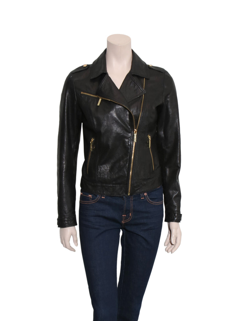 Leather Utility Jacket  Michael Kors