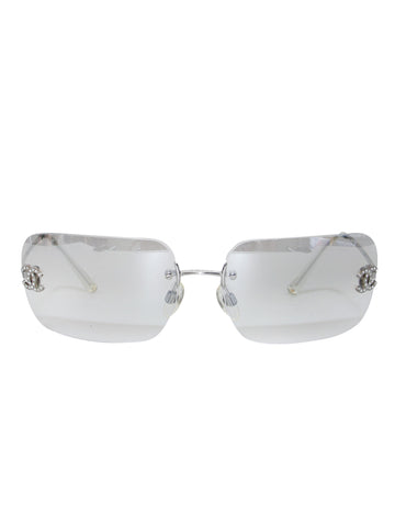 Chanel Vintage Rimless CC Sunglasses