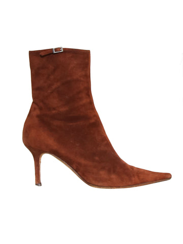 Sergio Rossi Suede Pointed Booties