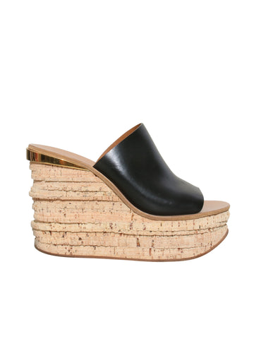Cork wedge Slide Sandals