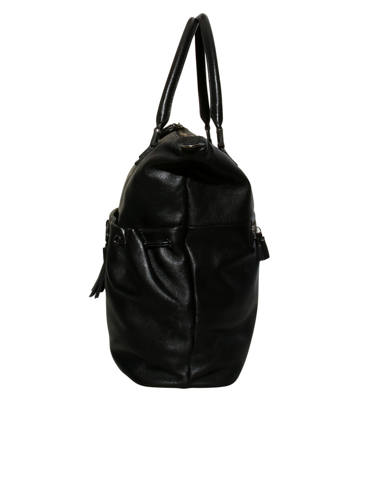 Tassel Detail Leather Handle Bag