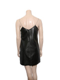 Lamarque Chanel Chain Strap Leather Slip Dress