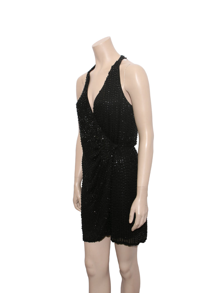 Pre-owned Parker Beaded Wrap Dress Sabrina's Closet Pre-owned Parker Beaded Wrap Dress Sabrina's Closet
