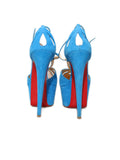 Christian Louboutin Suede Cutout Accent T-Strap Pumps