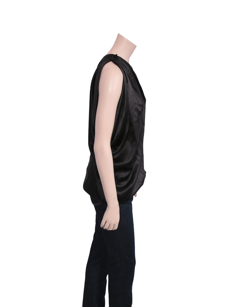 Lanvin One-Shoulder Silk Top