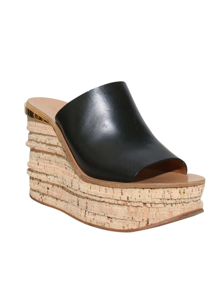 Cork wedge Slide Sandals
