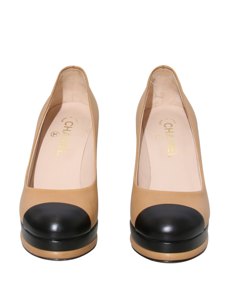 Chanel Round-Toe Leather Pumps