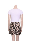 Leopard Print Silk Skirt