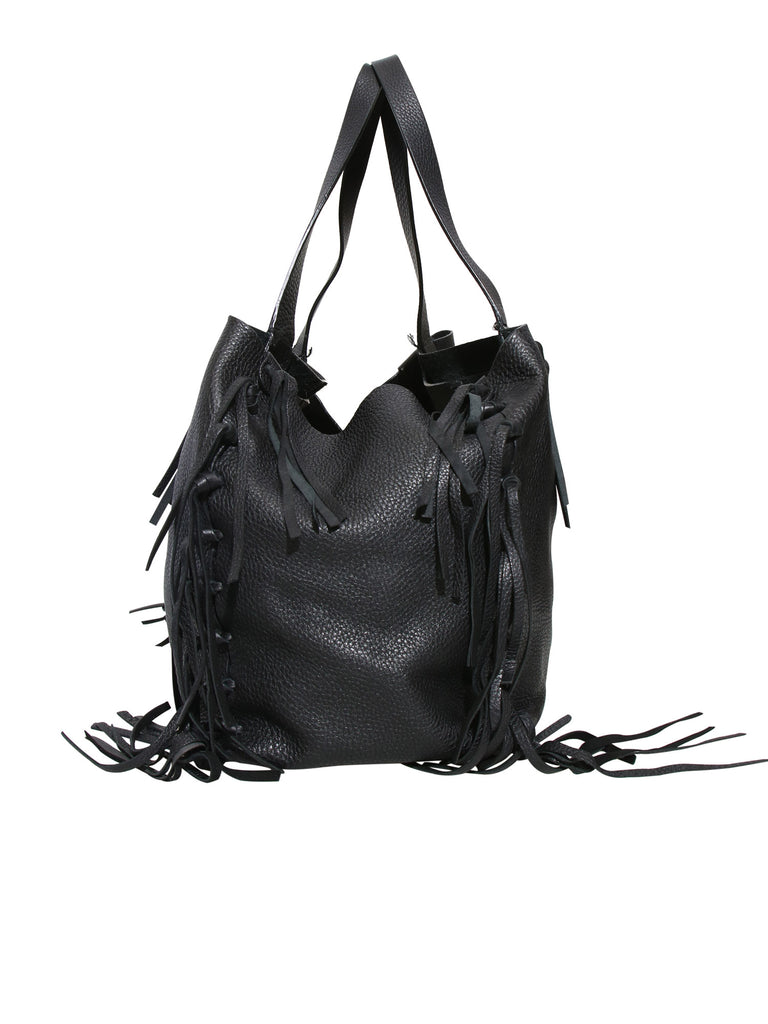 Valentino C-Rockee Fringe Leather Tote Bag