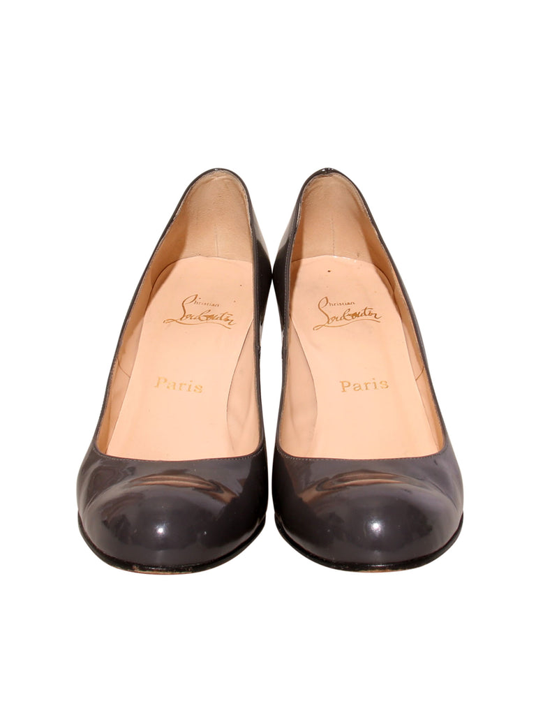 Round Toe Patent Leather Pumps