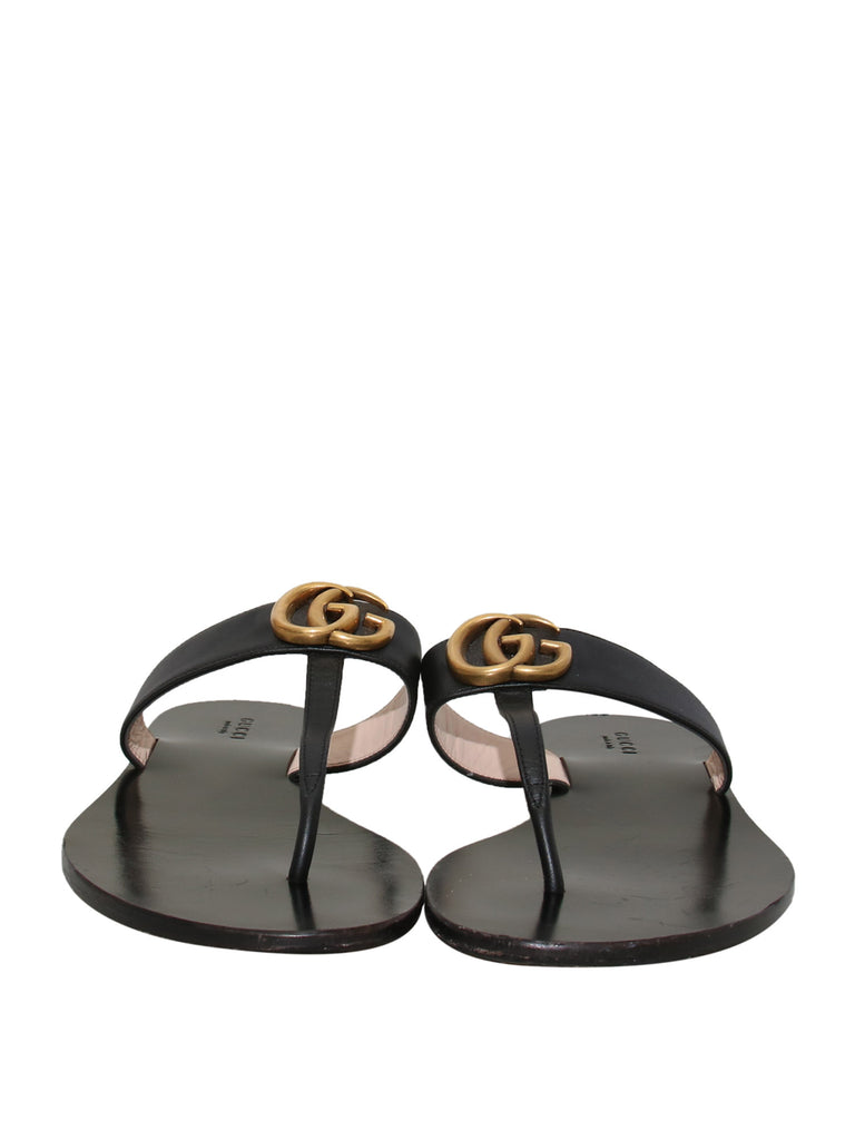 Gucci Marmont Logo-Embellished Leather Sandals