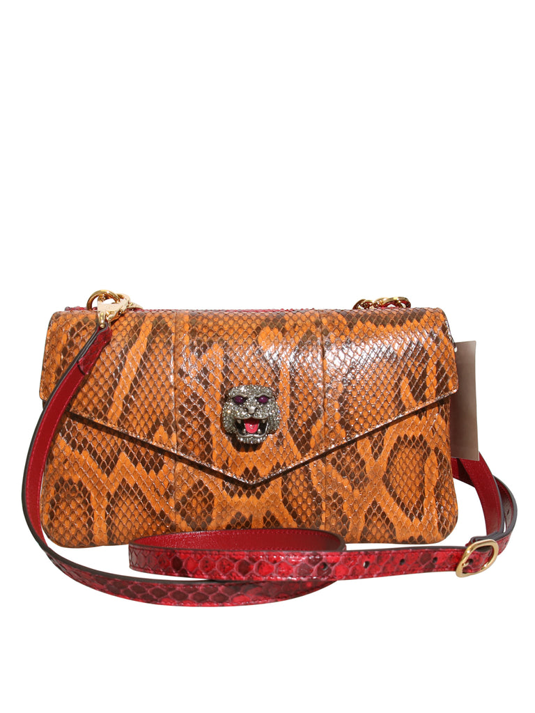 Gucci New 2019 Thiara Python Double-Sided Envelope Bag