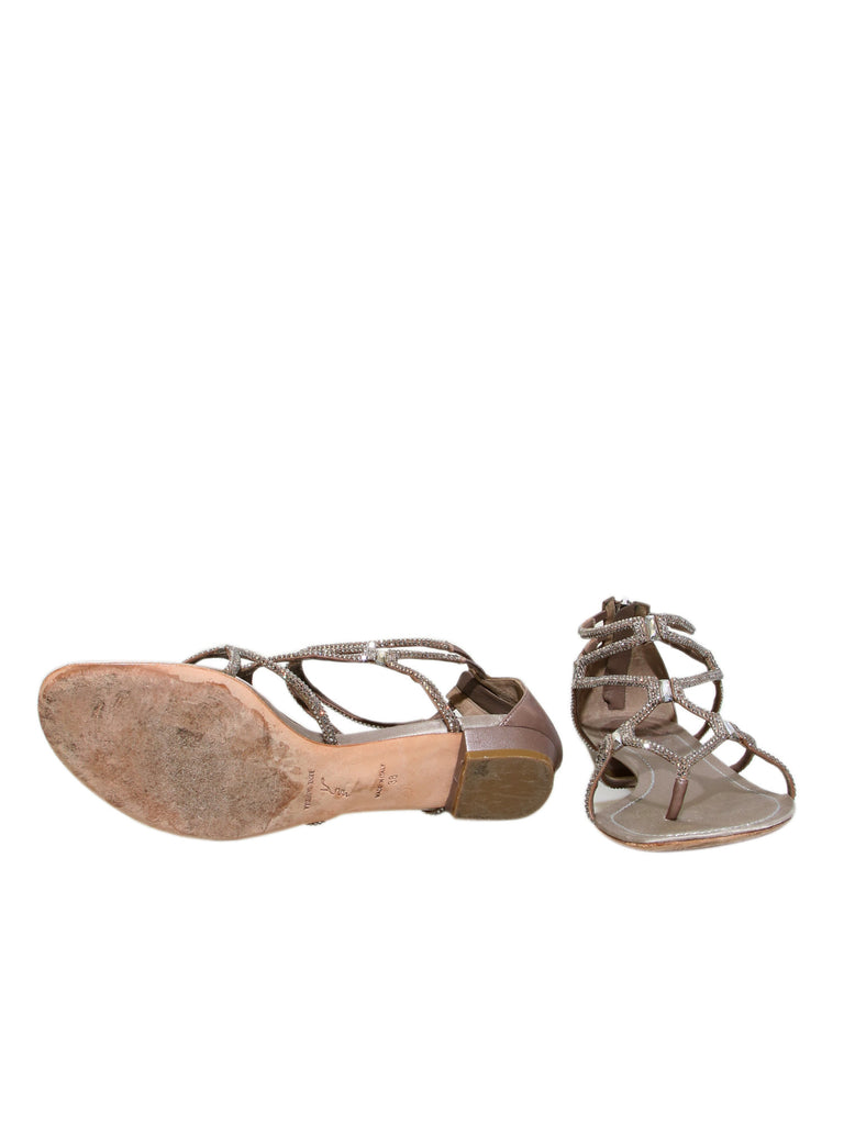 René Caovilla Embellished Leather Sandals