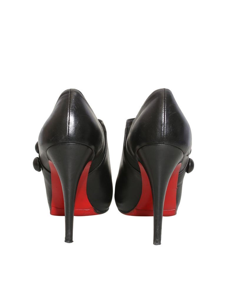 Christian Louboutin Leather Round-Toe Booties
