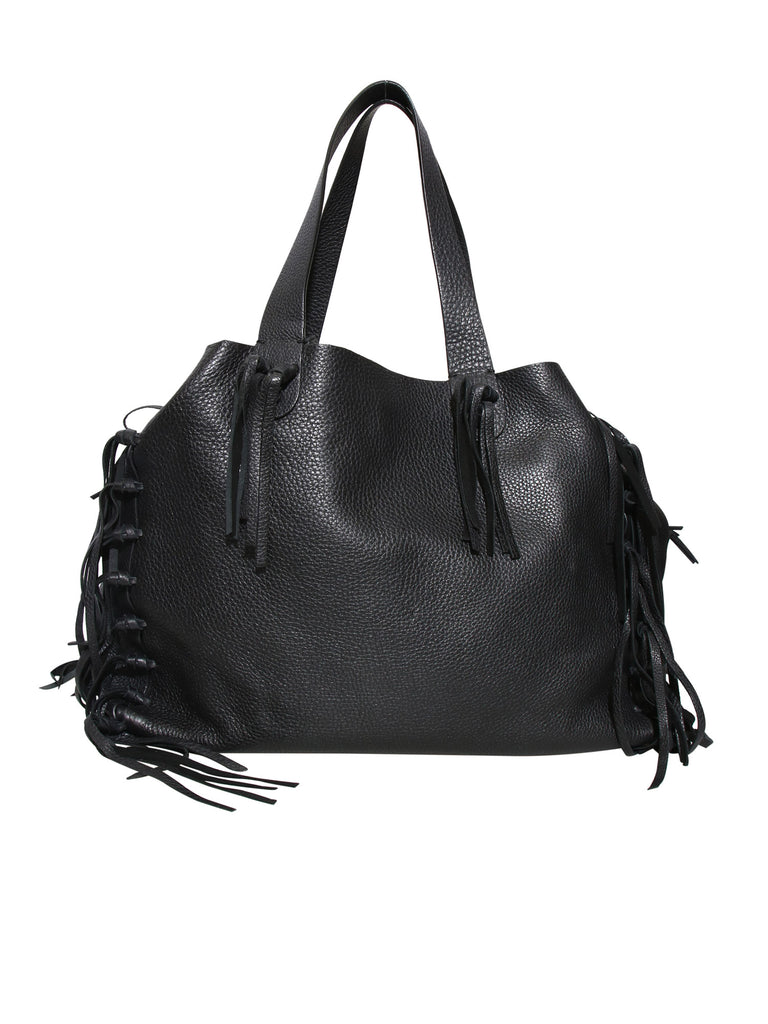 Valentino C-Rockee Fringe Leather Tote Bag