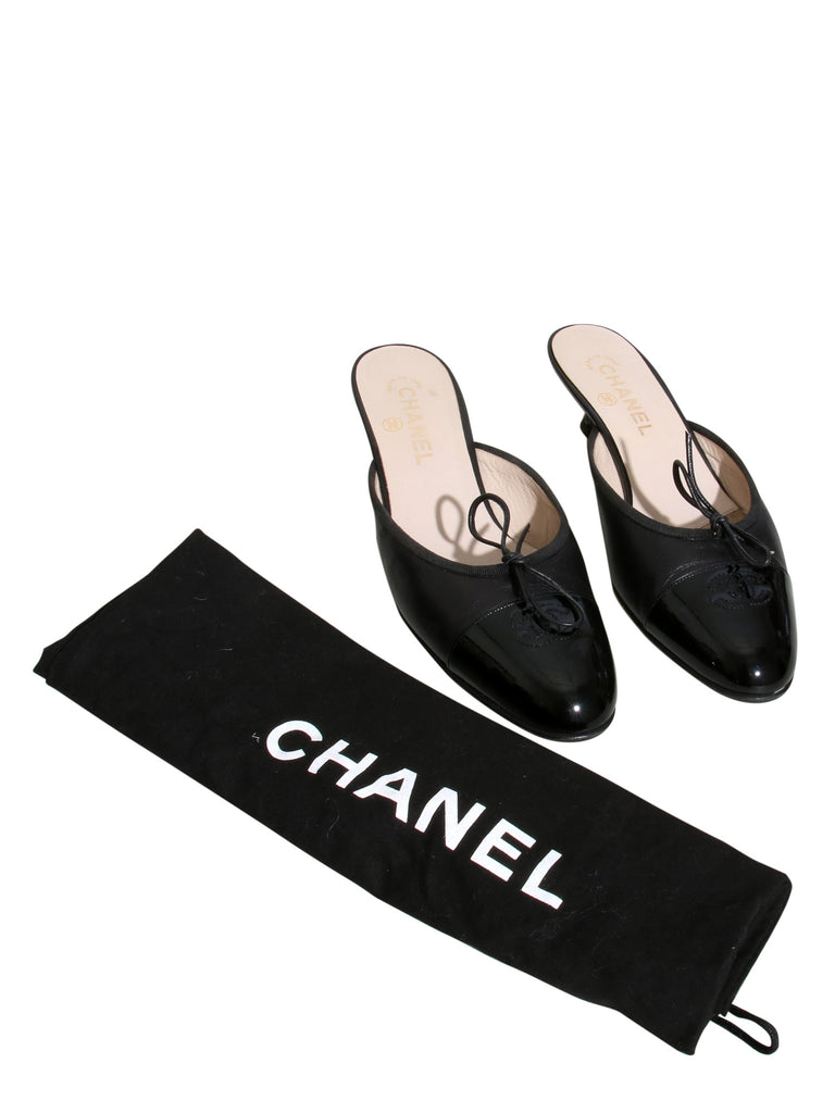 Chanel Vintage CC Logo Mules