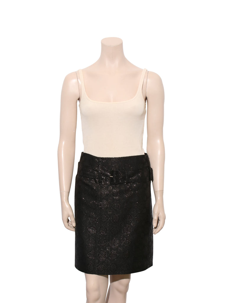 Prada Metallic Detail Skirt