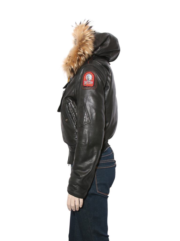 Parajumpers Leather Down Bomber Coat