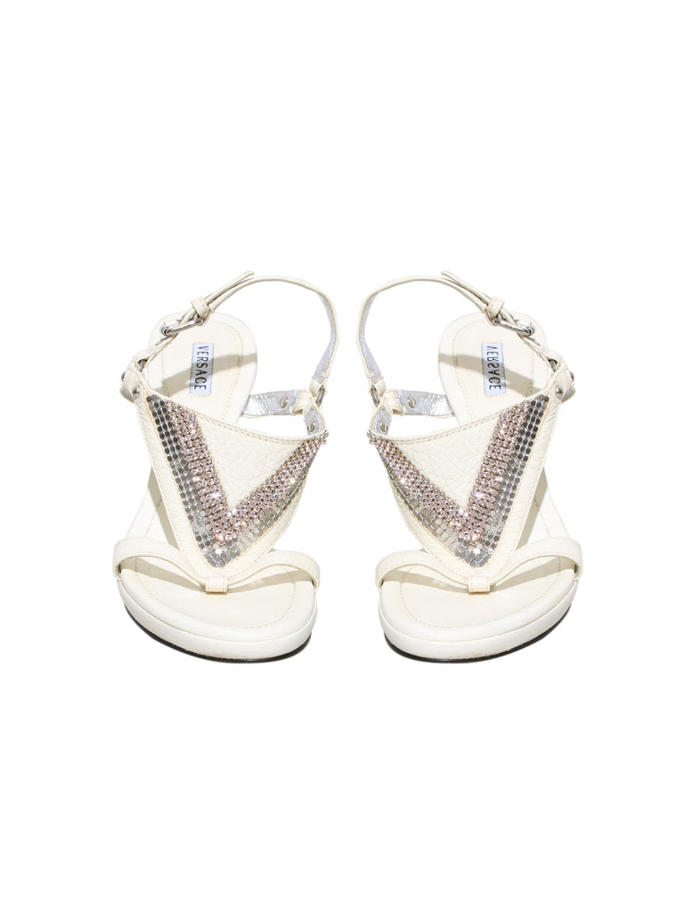 Versace Embellished Slingback Sandals