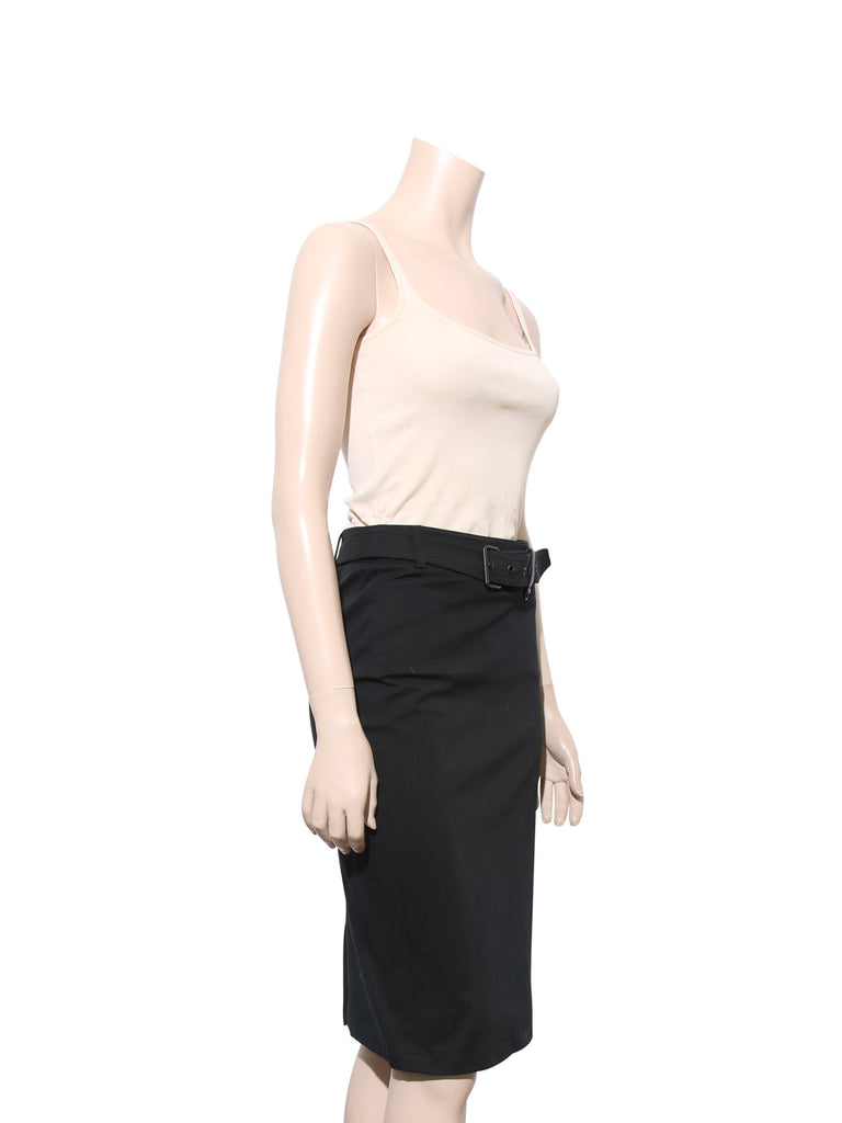 Prada Belted Cotton Skirt