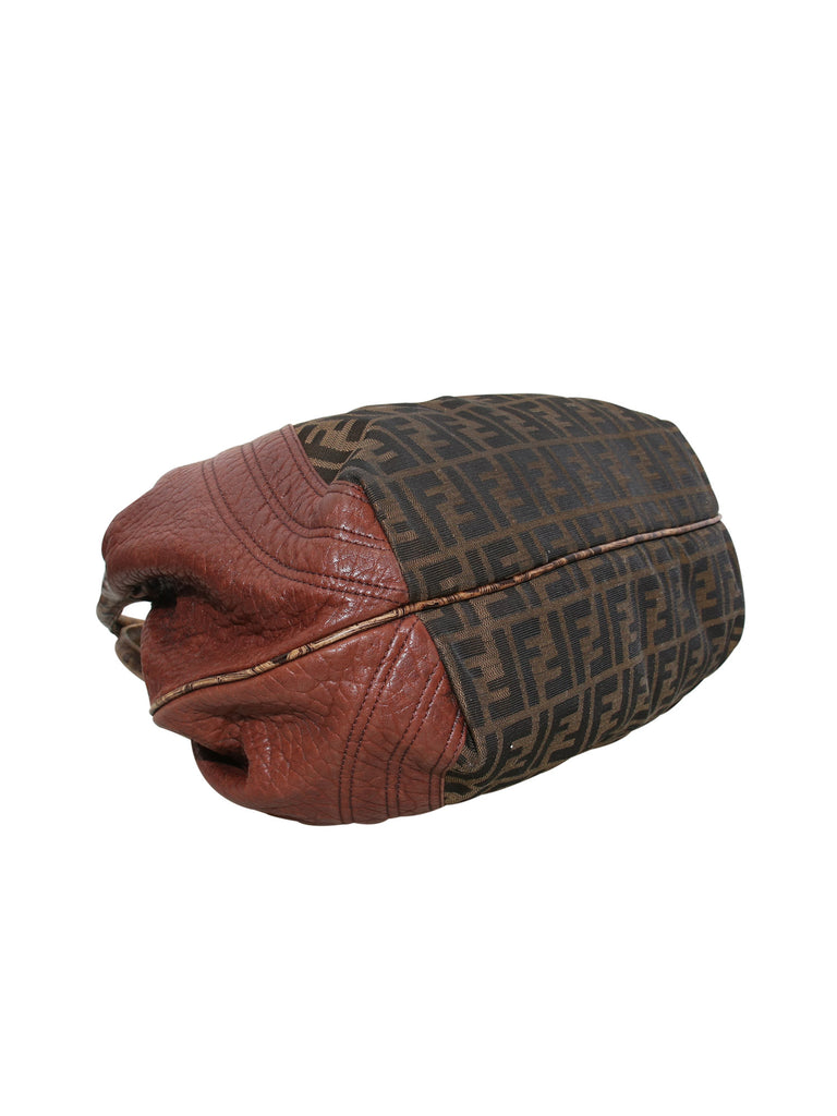 Fendi Leather-Trimmed Zucca Spy Bag