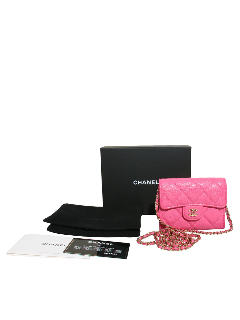 Pre-owned Chanel 2021 Quilted Card Holder on a Chain – Sabrina's