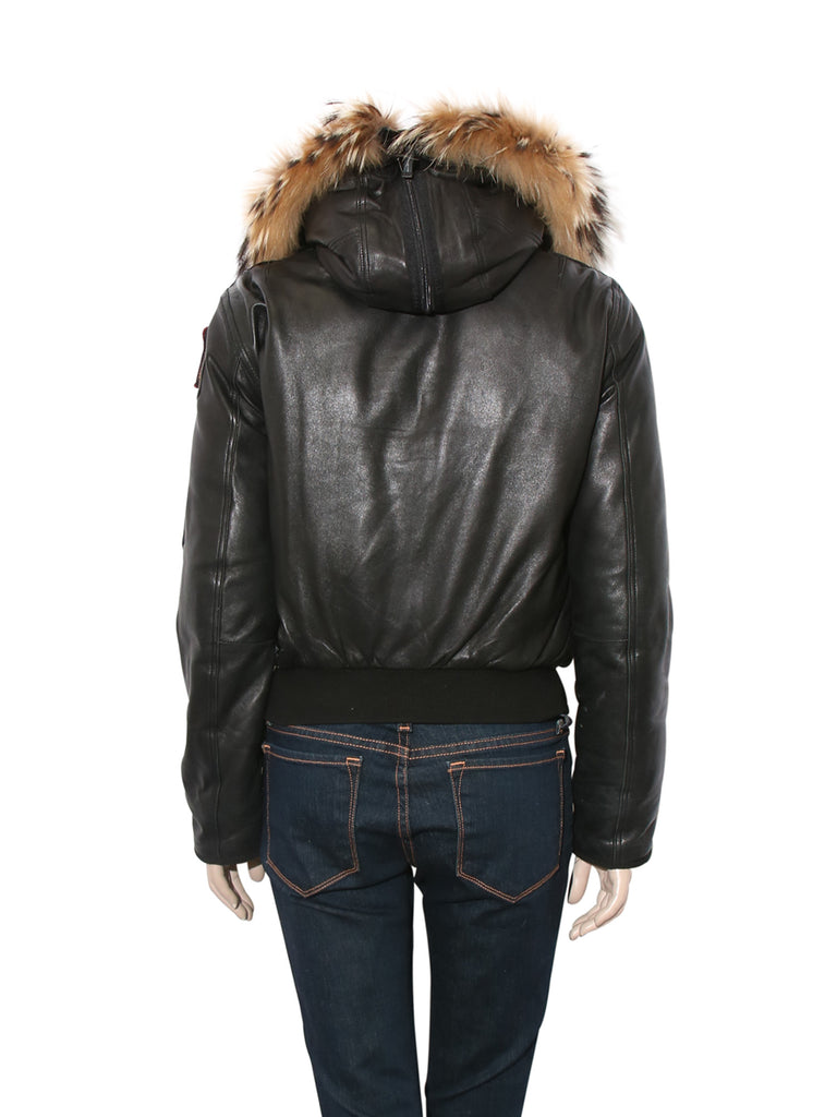 Parajumpers Leather Down Bomber Coat