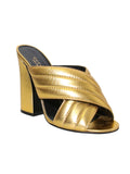 Gucci Webby Metallic Leather Sandals