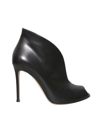 Gianvito Rossi Leather Open-Toe Booties