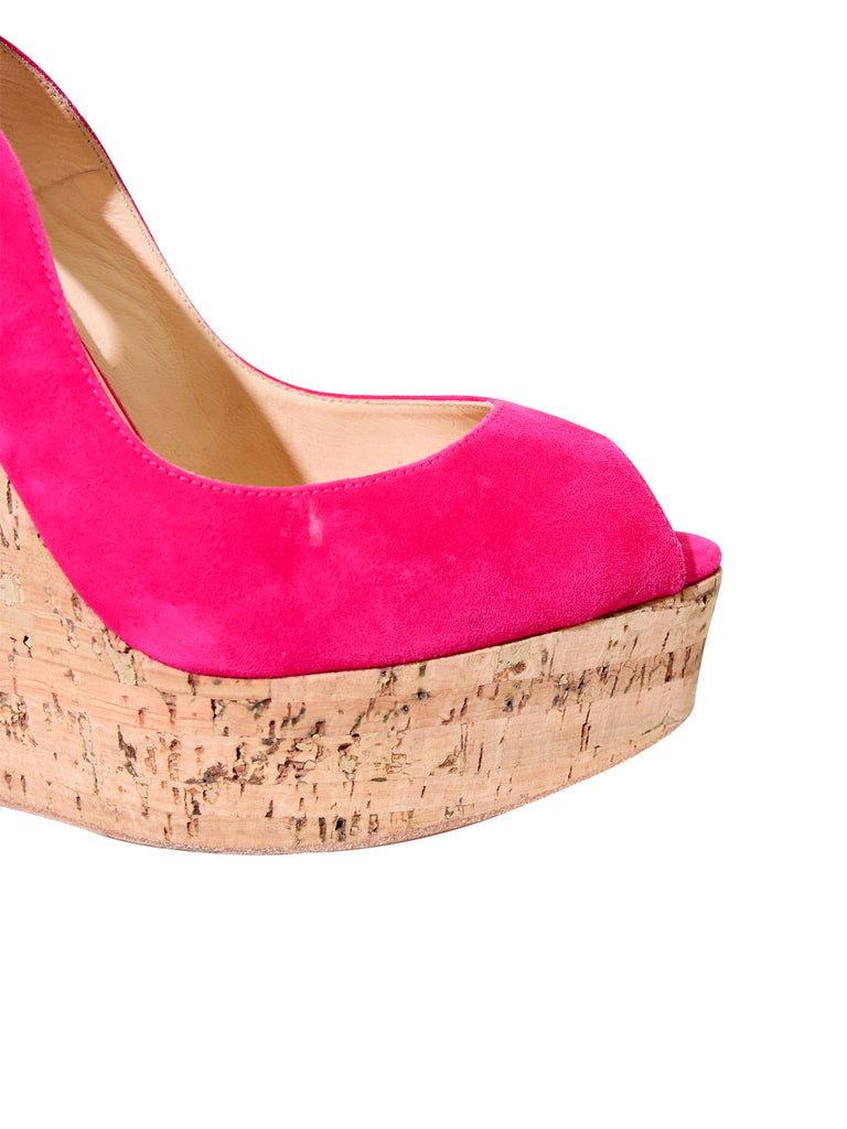 Christian Louboutin Suede Slingback Wedges