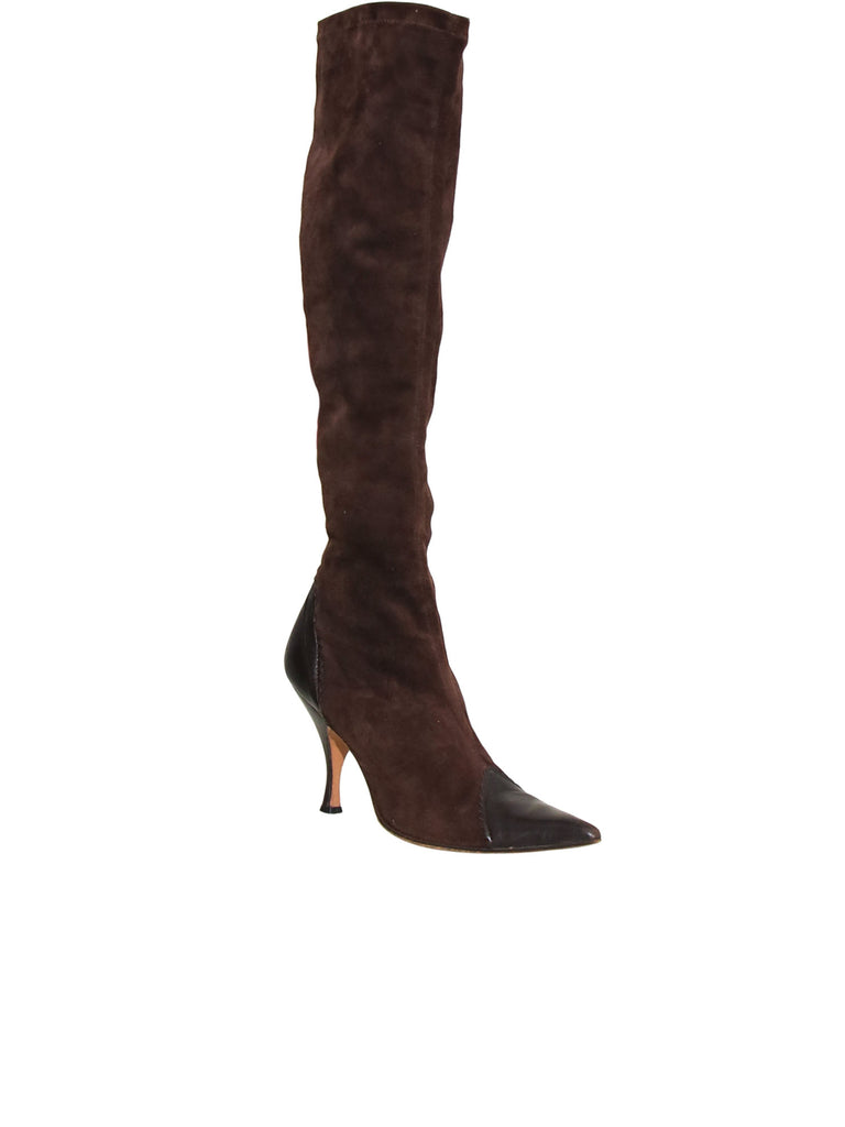 Pointed Suede Boots