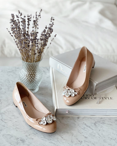 Embellished Patent Leather Flats
