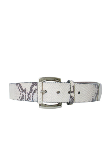 Michael Kors Snakeskin Print Leather Belt