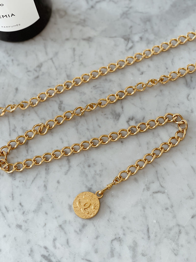 Chanel Vintage Medallion Belt Chain-Link Belt