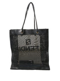 Fendi Leather-Trimmed Mesh Tote