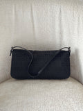 Fendi Vintage Leather-Trimmed Zucchino Baguette