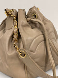 Chanel Vintage Leather CC Drawstring Bag