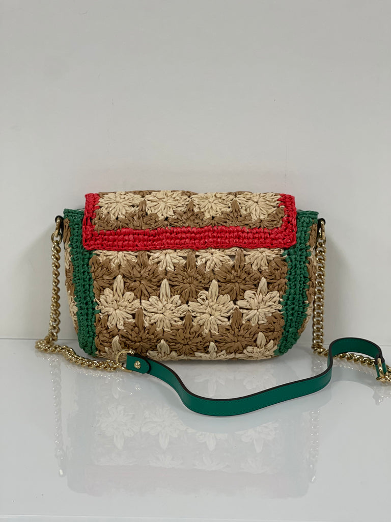Gucci Raffia GG Marmont Shoulder Bag