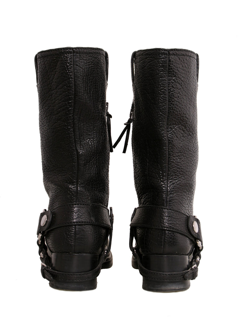 Miu Miu Leather Mid-Calf Boots