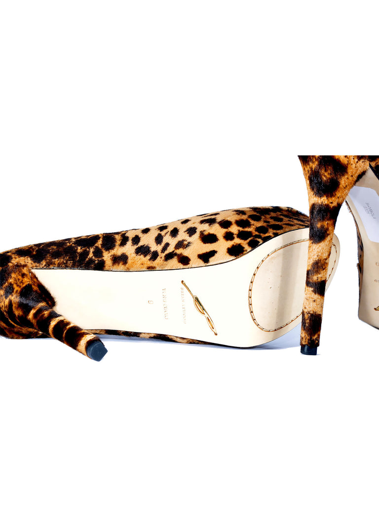 B Brian Atwood Bambola Leopard Peep-Toe Pumps