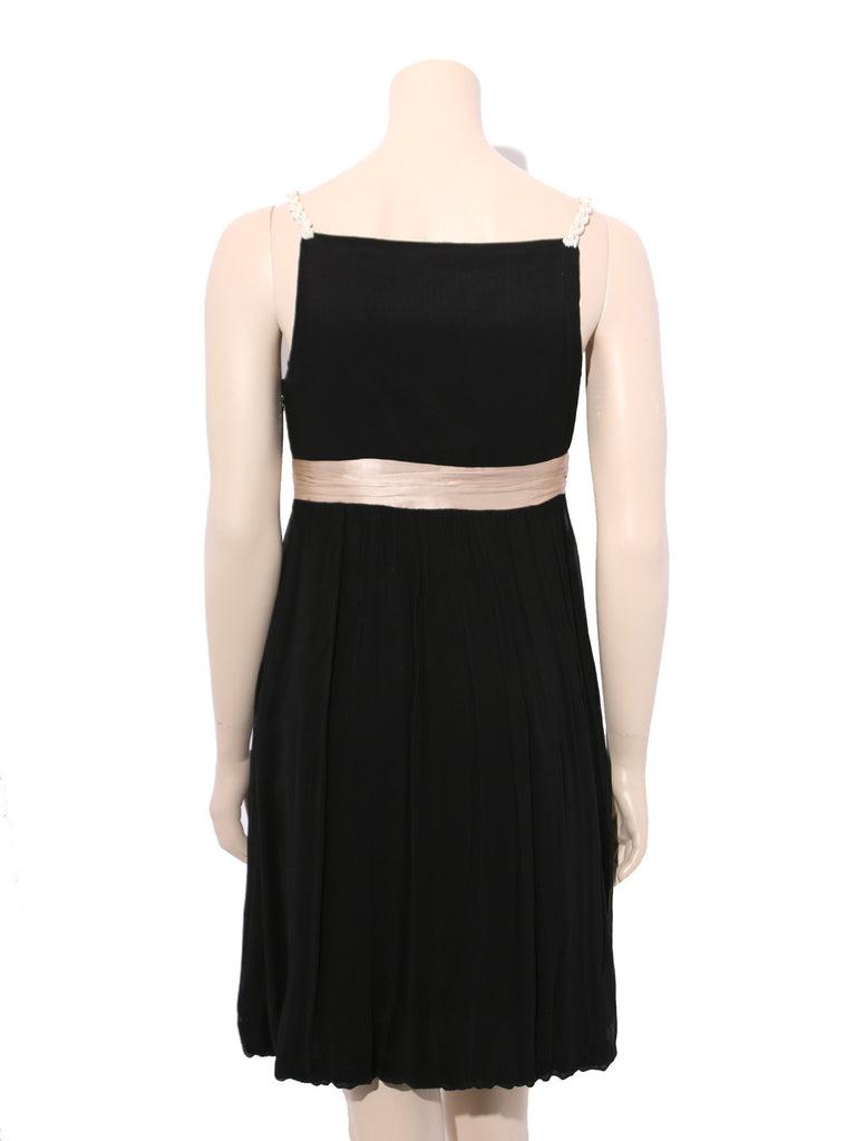 bcbg black silk dress High Draped Slit Gown