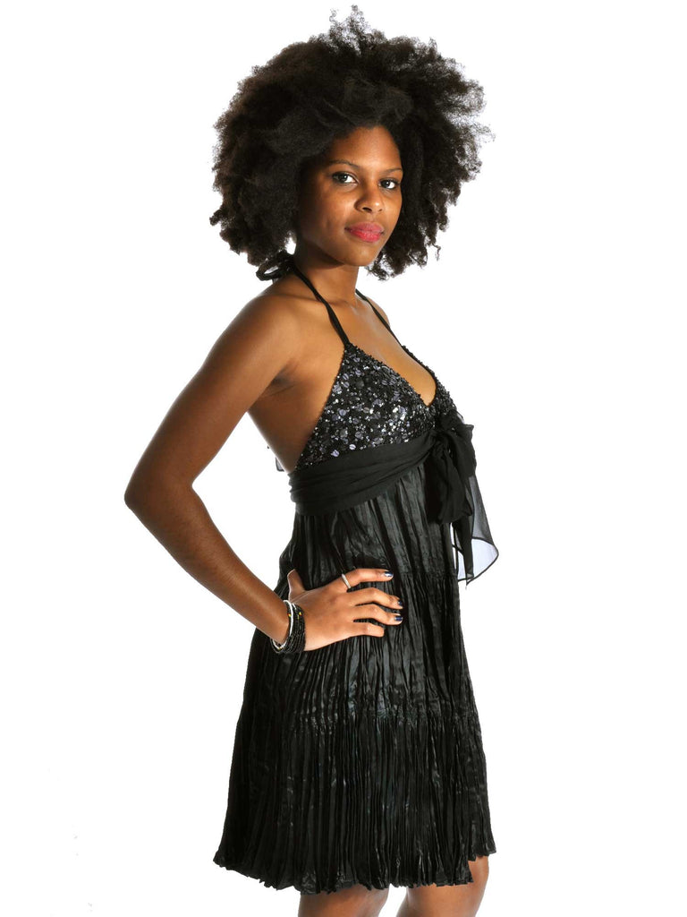 Pre-owned BCBG MaxAzria Beaded Halter Dress | Sabrina's Closet Pre-owned BCBG MaxAzria Beaded Halter Dress | Sabrina's Closet