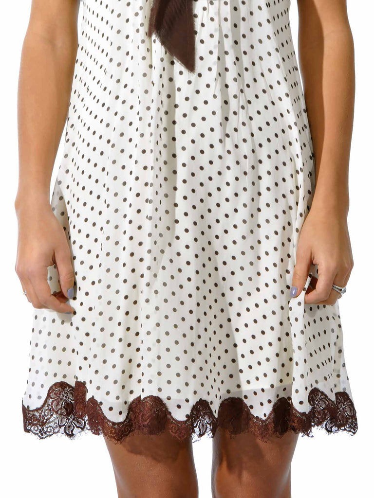 bcbg asymmetrical polka dots dress BCBGMAXAZRIA Polka Dot Cut Out Dress in Black Combo