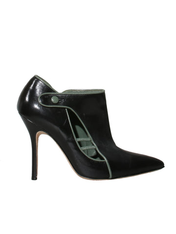 Manolo Blahnik Pointed Leather Booties
