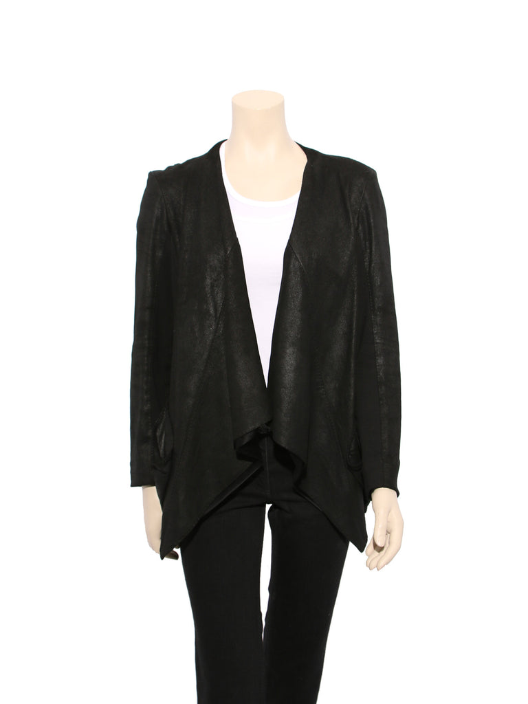 Donna Karan Draped Leather Jacket